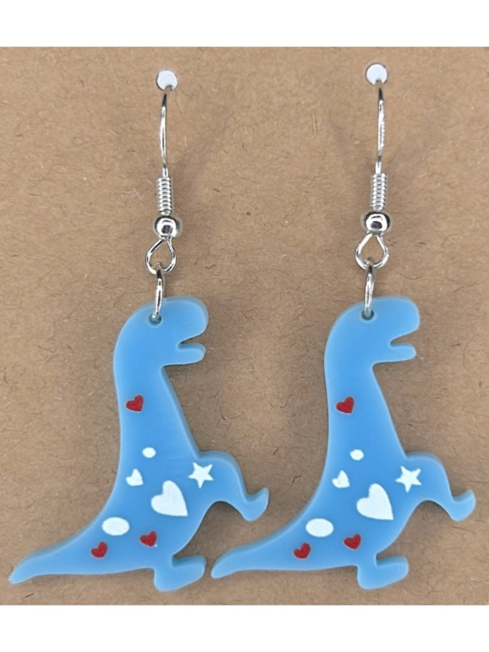 Dinosaur Drop Earrings - Acrylic Fashion Jewelry